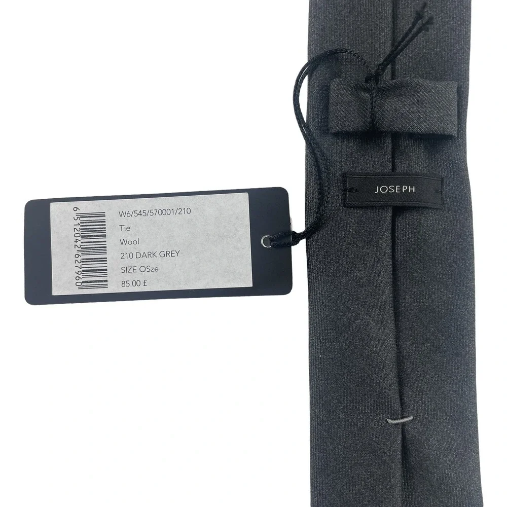 JOSEPH Melange Gray Pure Wool Handmade Skinny 2 Inch Tie W6/545/570001/210 NWT